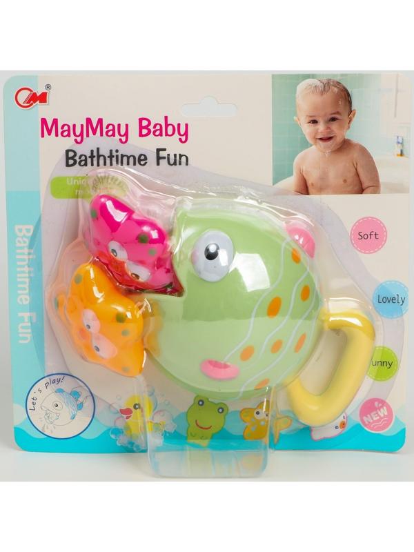 Набор игрушек для игры в  ванне «Рыбка и звездочки», зеленая