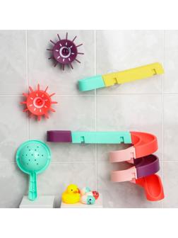 Игрушка водная горка для игры в ванной, конструктор, набор на присосках «Аквапарк мельница»