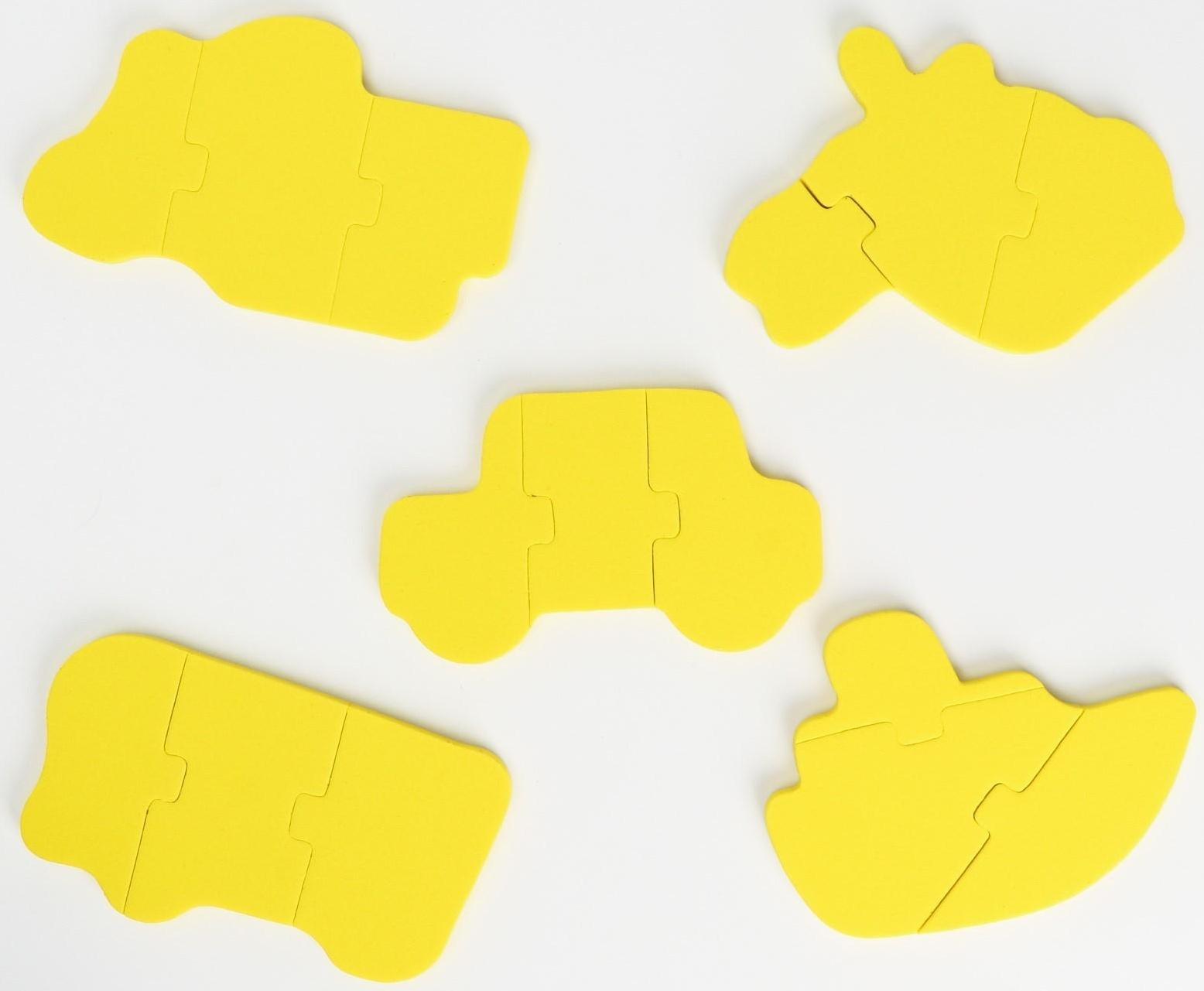 Макси - пазлы для игры в ванне тройные «Транспорт», 5 пазлов, 15 мягких деталей