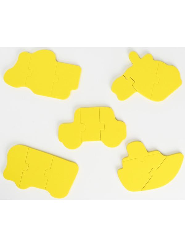 Макси - пазлы для игры в ванне тройные «Транспорт», 5 пазлов, 15 мягких деталей