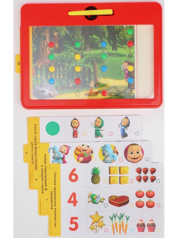 Магнитный планшет обучающий, с карточками, 20 карточек, Маша и Медведь