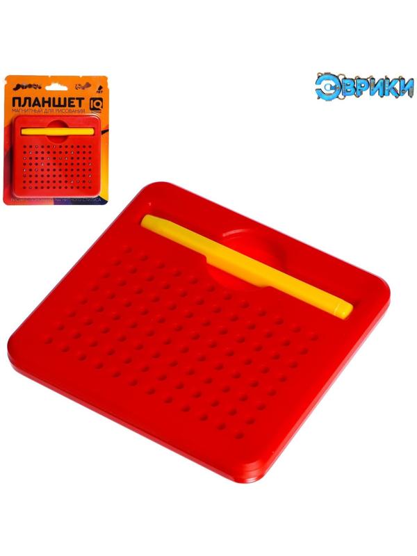 Планшет магнитный для рисования, 96 отверстий, красный