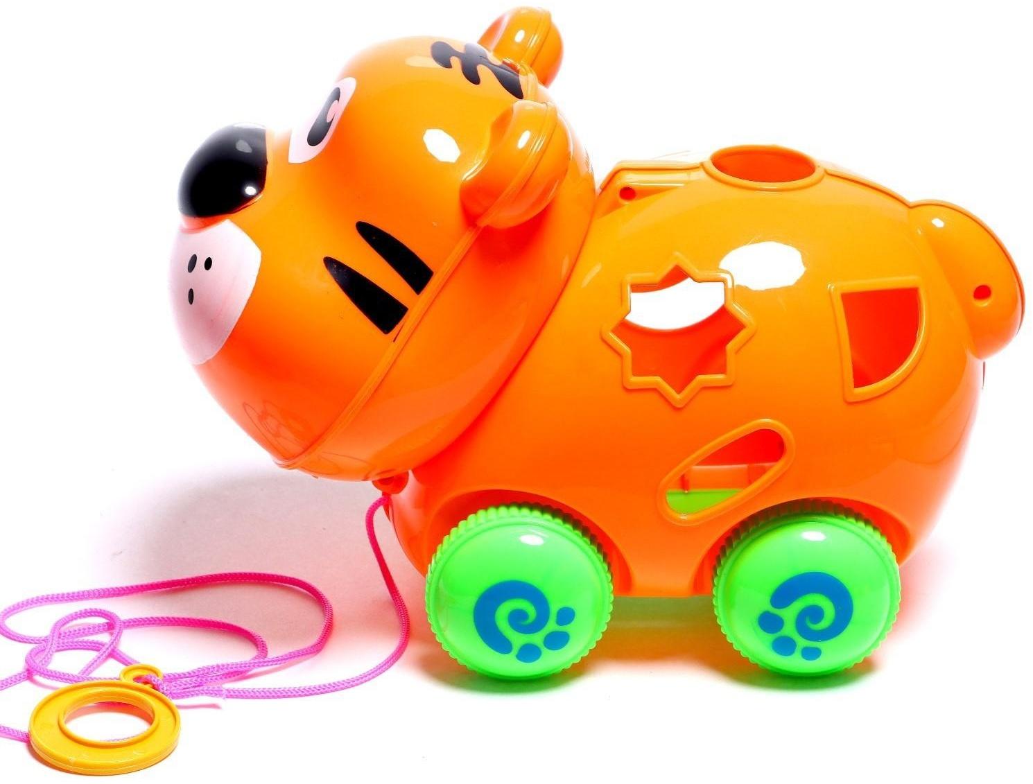 Каталка на верёвке «Тигрёнок», с сортером