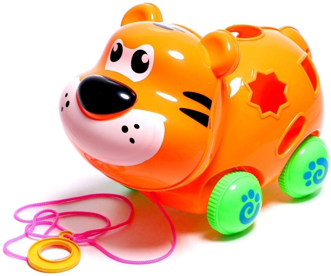 Каталка на верёвке «Тигрёнок», с сортером