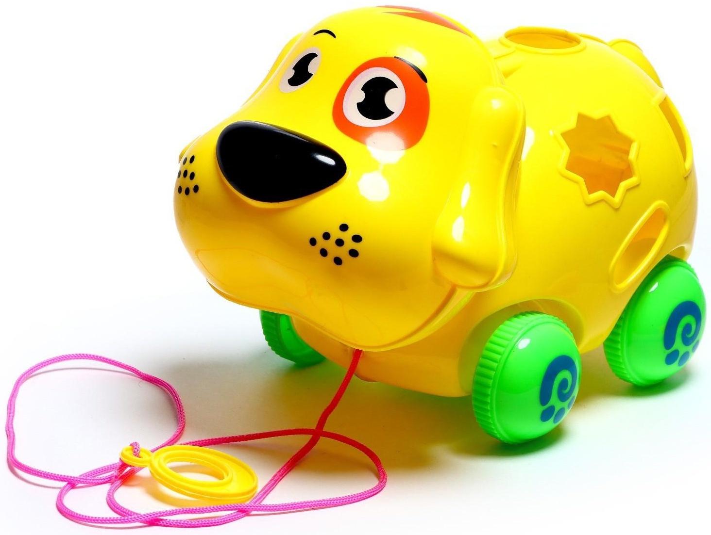 Каталка на верёвке «Пёсик», с сортером