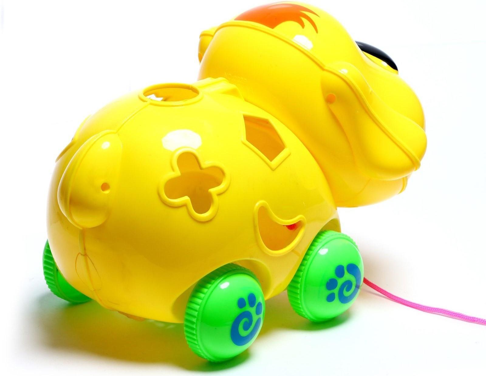 Каталка на верёвке «Пёсик», с сортером