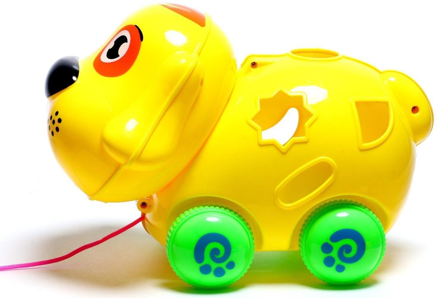 Каталка на верёвке «Пёсик», с сортером