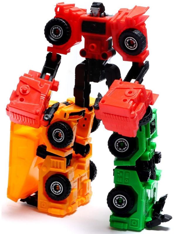 Набор роботов «Строительный отряд», трансформируются, 3 штуки, собираются в 1 робота