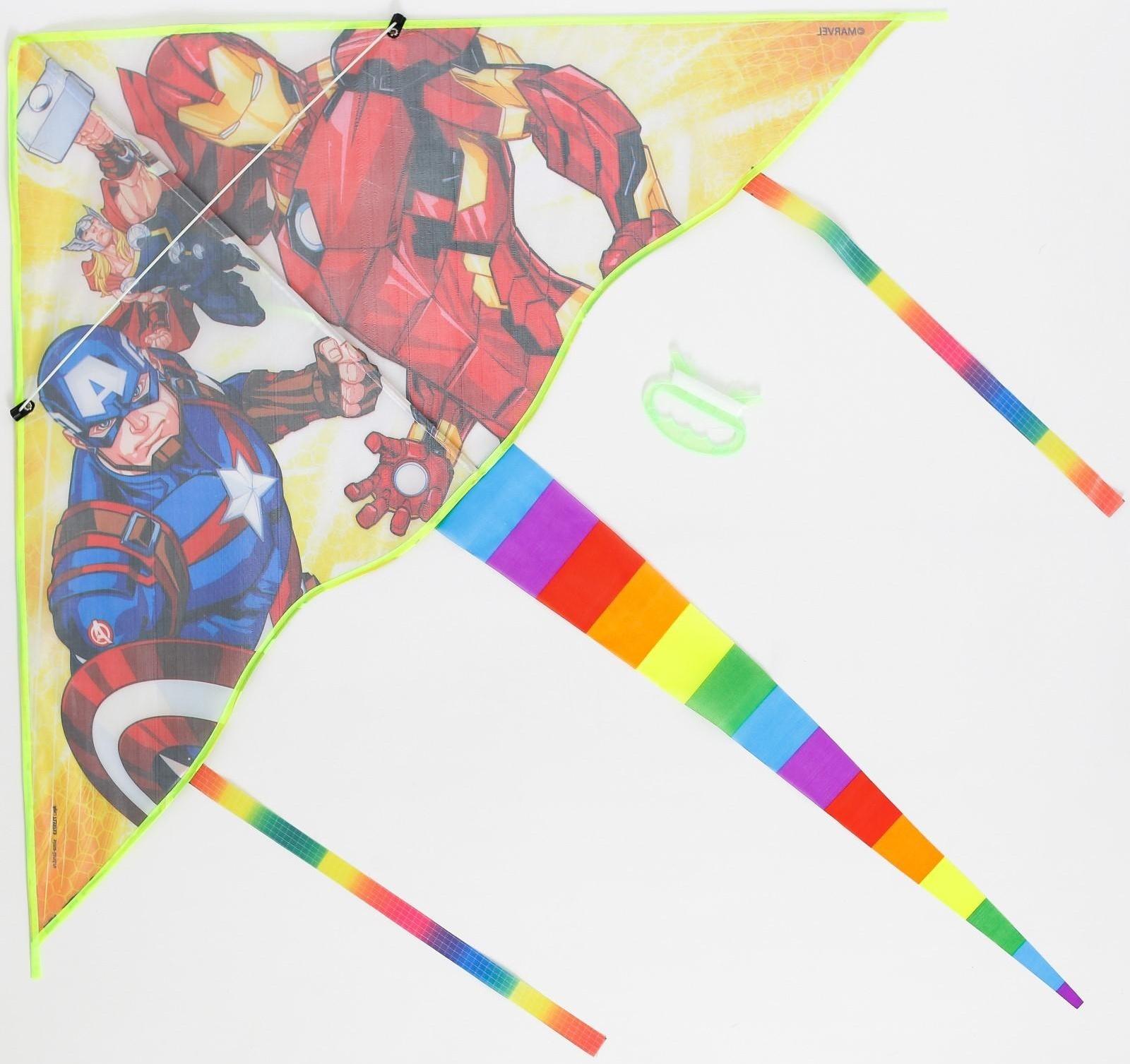 Воздушный змей «Железный человек, Тор, Капитан Америка», Мстители, 70 х 105 см