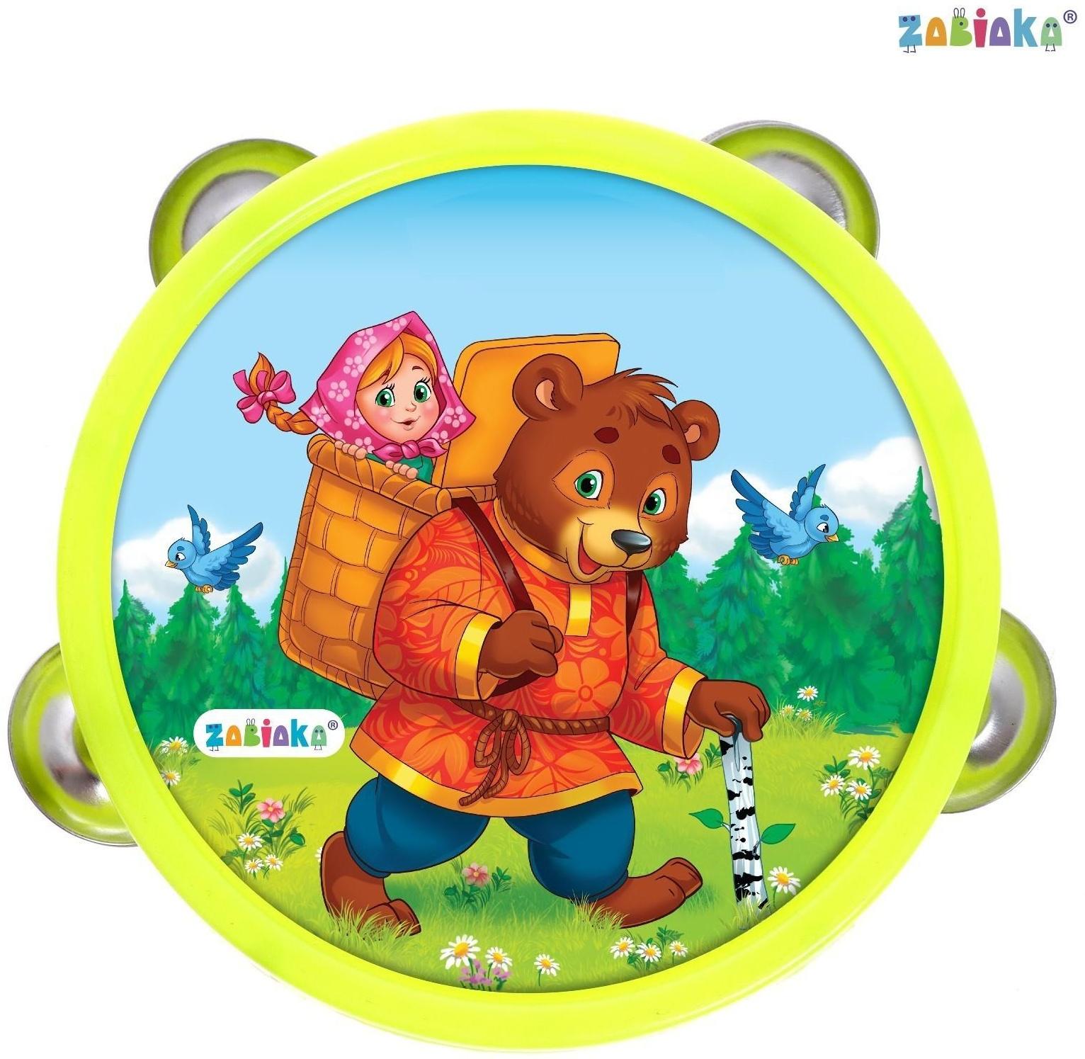 Музыкальная игрушка бубен «Машенька и медведь!»