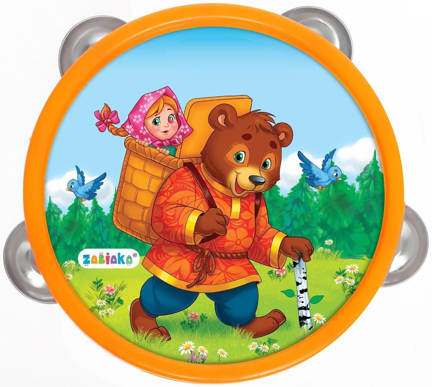 Музыкальная игрушка бубен «Машенька и медведь!»