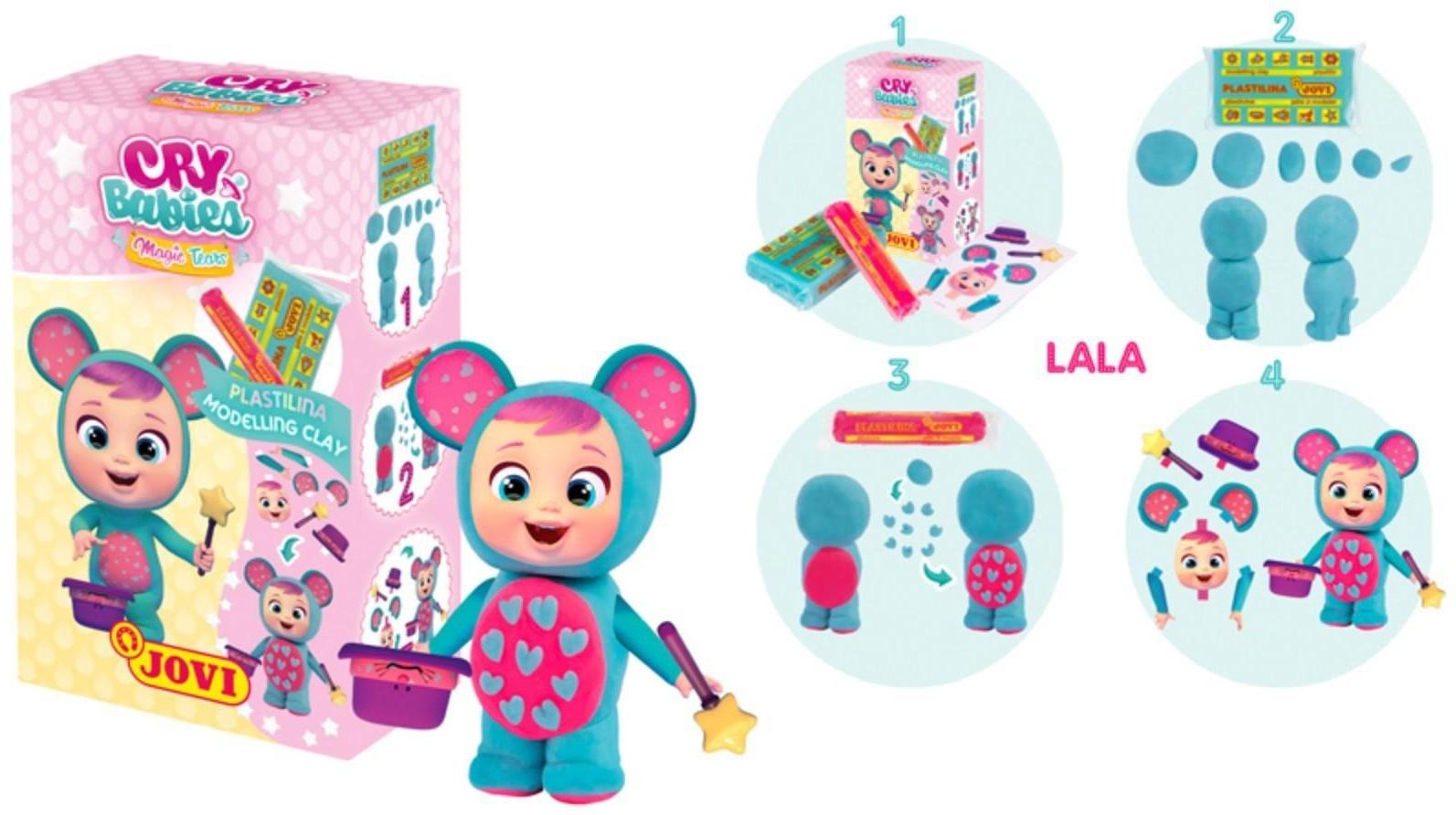 Набор с пластилином на растительной основе 2 цвета JOVI Cry Babies, 75 гр, игра 