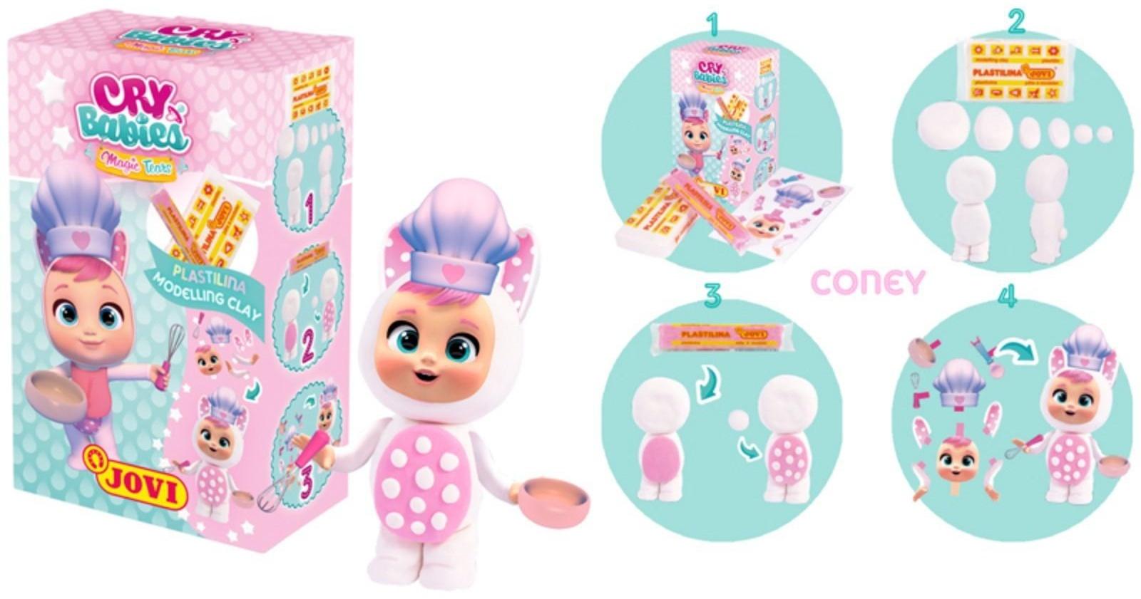 Набор с пластилином на растительной основе 2 цвета JOVI Cry Babies, 75 гр, игра 