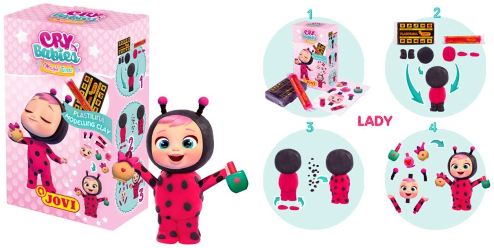Набор с пластилином на растительной основе 2 цвета JOVI Cry Babies, 75 гр, игра 