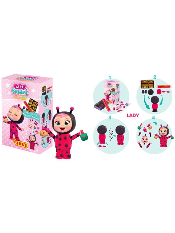 Набор с пластилином на растительной основе 2 цвета JOVI Cry Babies, 75 гр, игра 