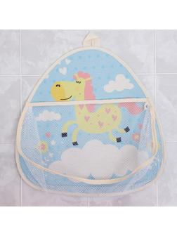 Сетка для хранения игрушек в ванной с петелькой «Лошадка»