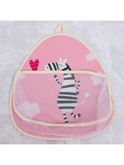 Сетка для хранения игрушек в ванной с петелькой «Зебра»