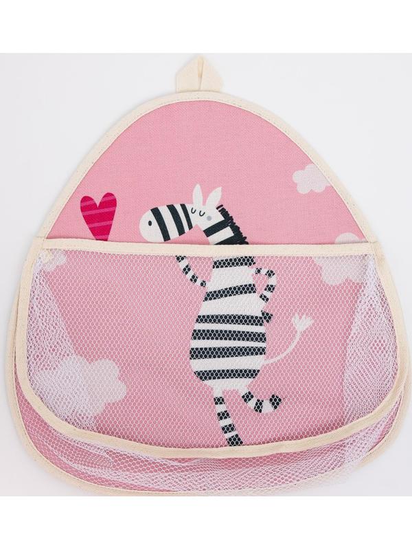 Сетка для хранения игрушек в ванной с петелькой «Зебра»