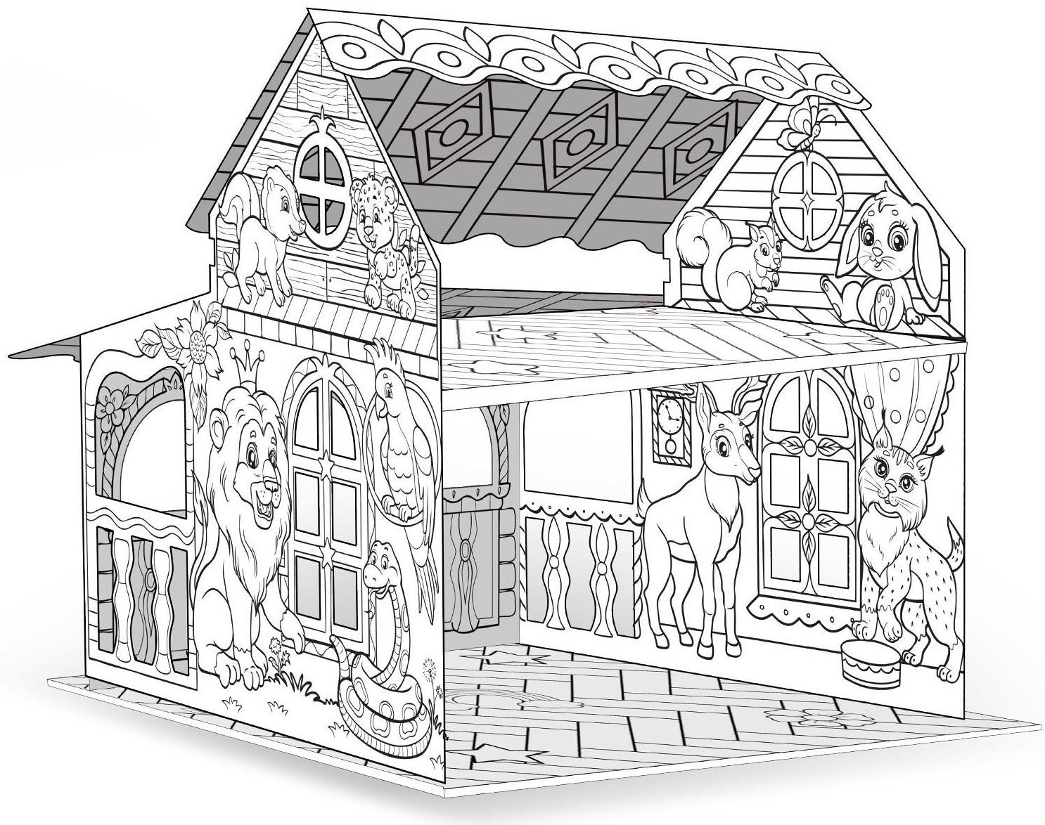 Набор для творчества Домик-раскраска «Животный мир»