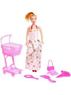 Кукла-модель «Синтия в супермаркете» с тележкой и аксессуарами, МИКС