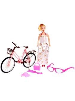Кукла-модель «Стефани на вело прогулке» с велосипедом, очками и аксессуарами, МИКС