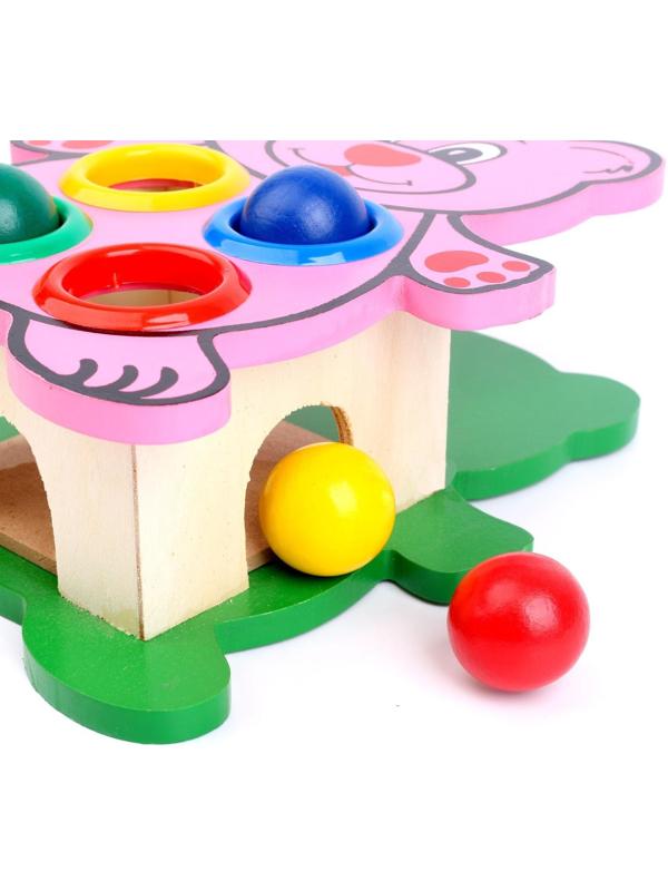 Деревянная игрушка-стучалка «Мишка» 16 × 20 × 9 см