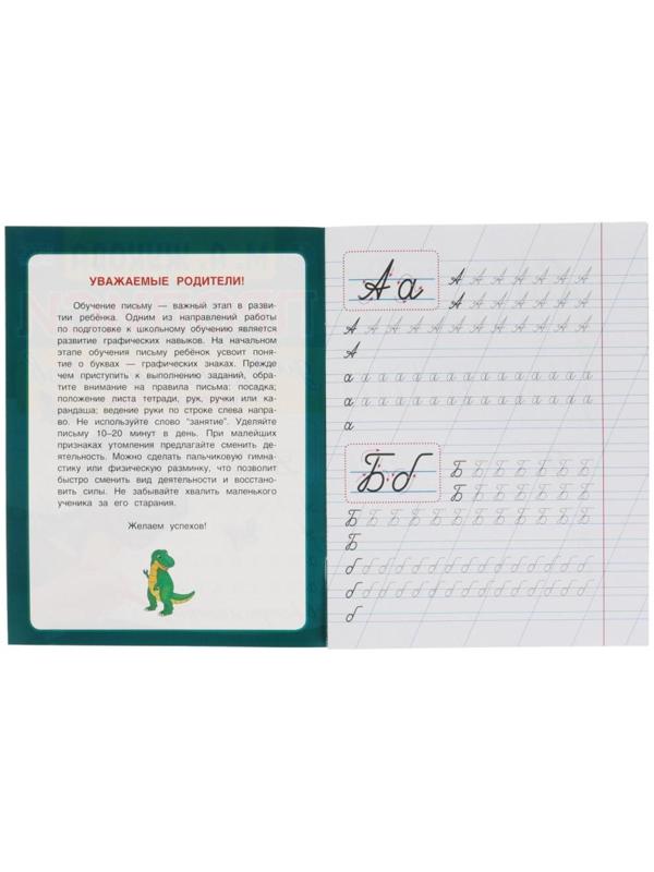 Прописи для дошкольников в косую линейку «Курсивные буквы», М.А. Жукова