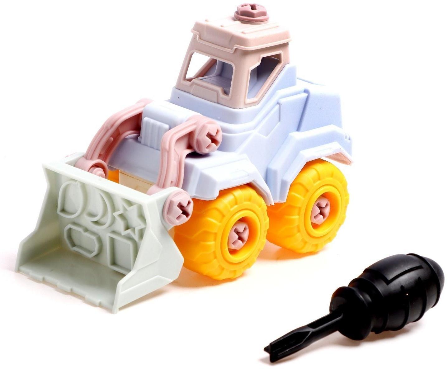 Набор для игры с пластилином «Забавный строитель», бульдозер, 4 баночки пластилина