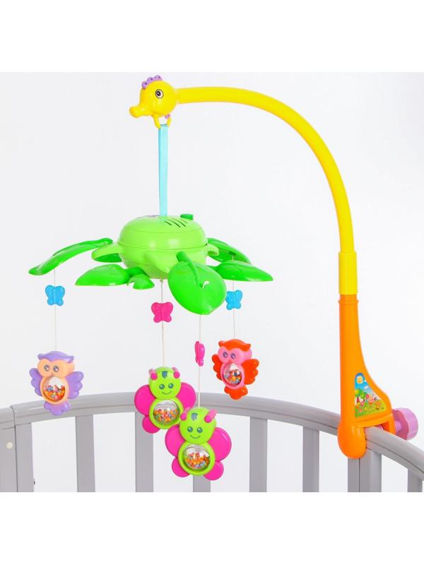 Мобиль музыкальный «Музыкальные листья. Совы», на батарейках