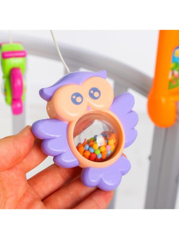 Мобиль музыкальный «Музыкальные листья. Совы», на батарейках