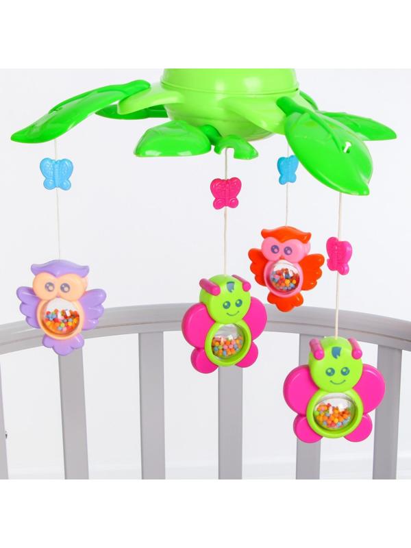 Мобиль музыкальный «Музыкальные листья. Совы», на батарейках