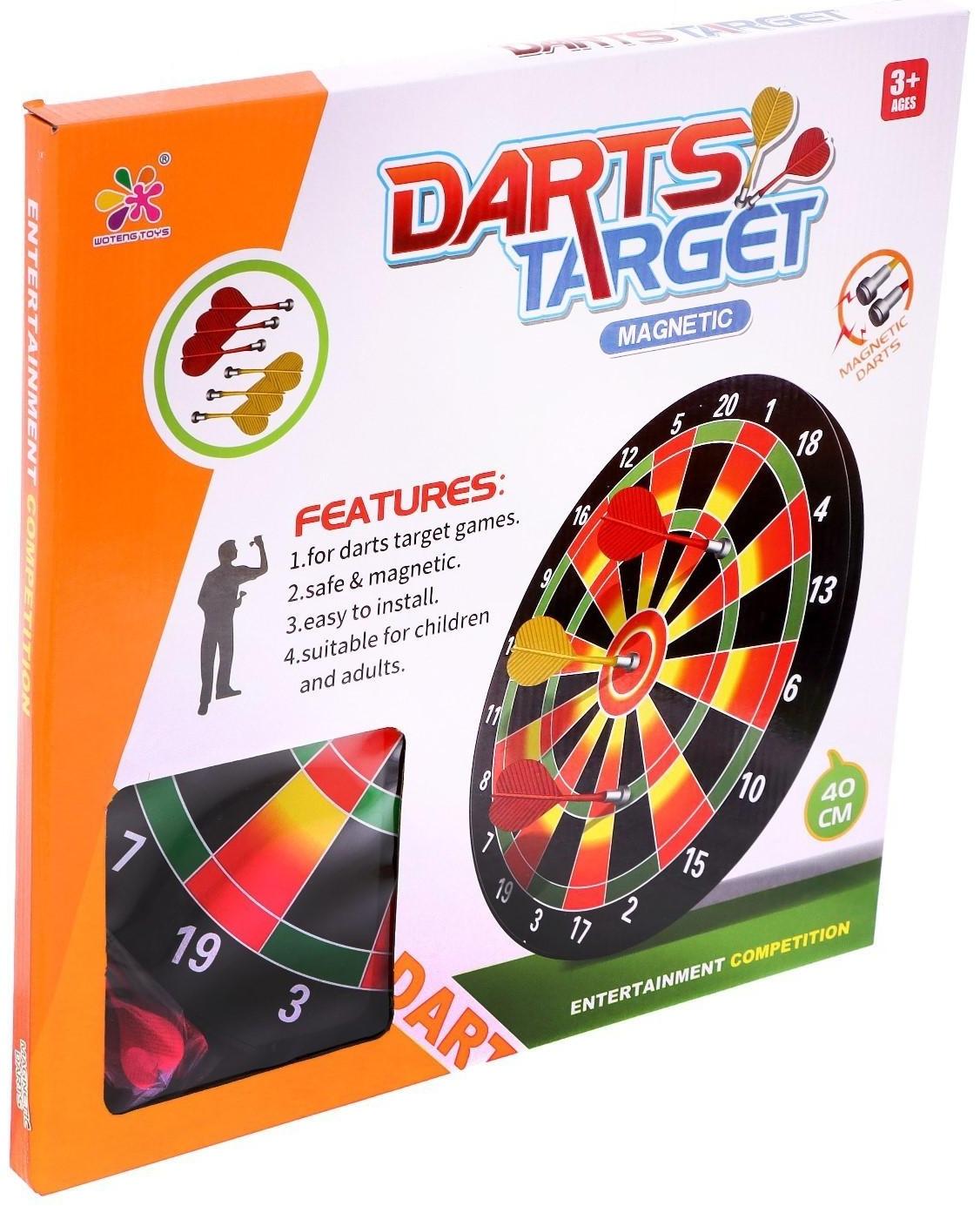 Магнитный дартс «Точно в цель», d=40 см, 6 дротиков в комплекте