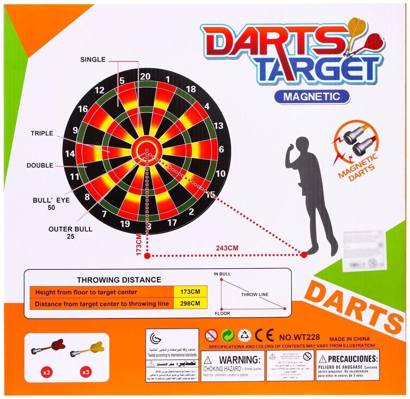 Магнитный дартс «Точно в цель», d=40 см, 6 дротиков в комплекте