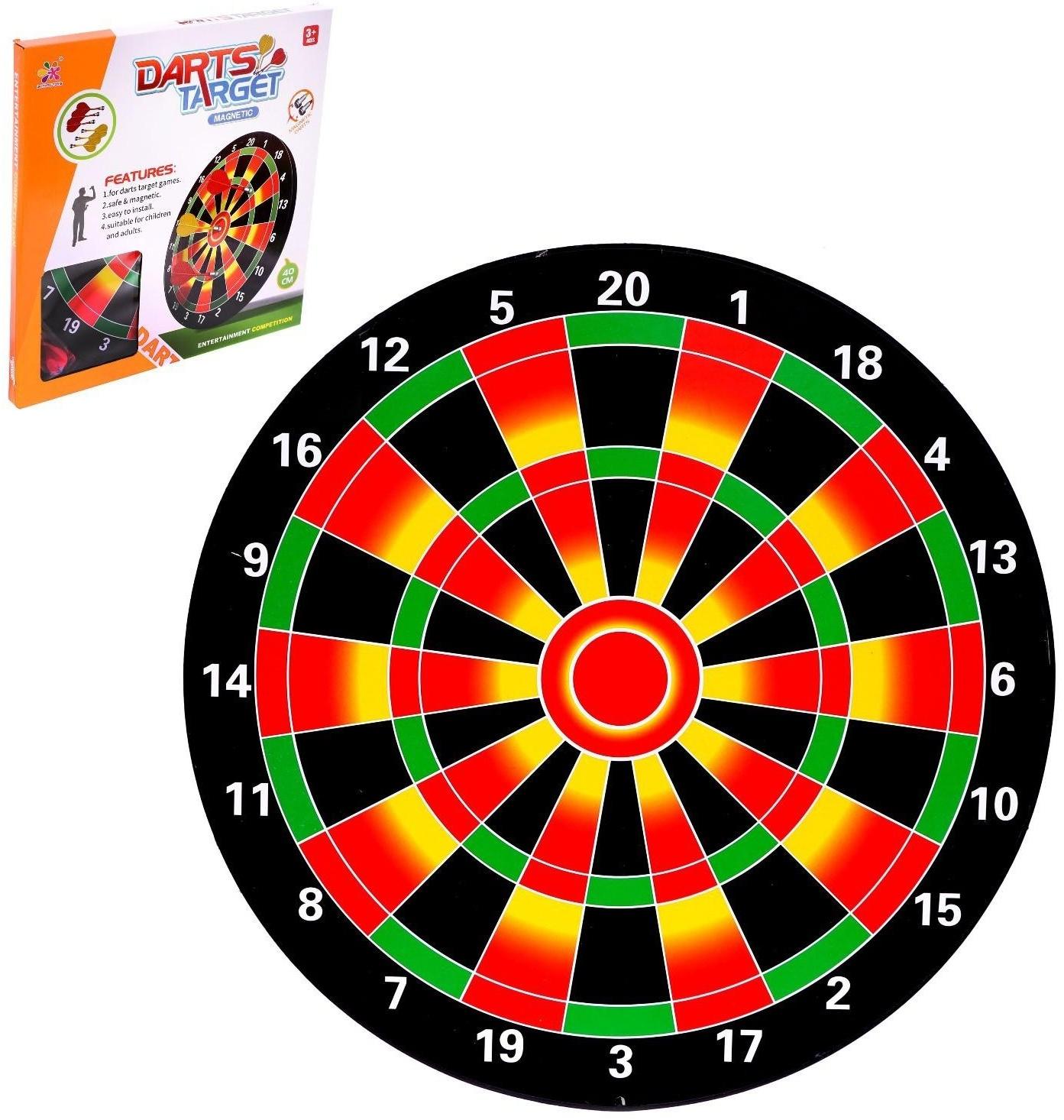 Магнитный дартс «Точно в цель», d=40 см, 6 дротиков в комплекте