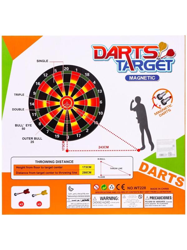Магнитный дартс «Точно в цель», d=40 см, 6 дротиков в комплекте