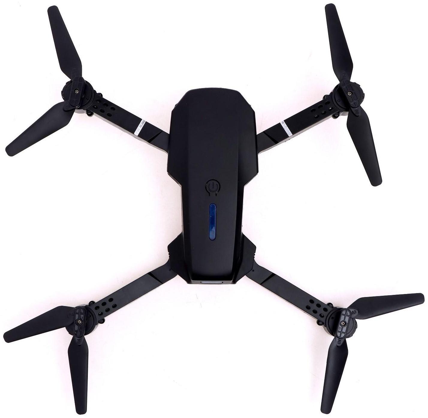 Квадрокоптер на радиоуправлении FLYDRONE, камера 1080P, барометр, Wi-Fi, 2 аккумулятора, цвет чёрный