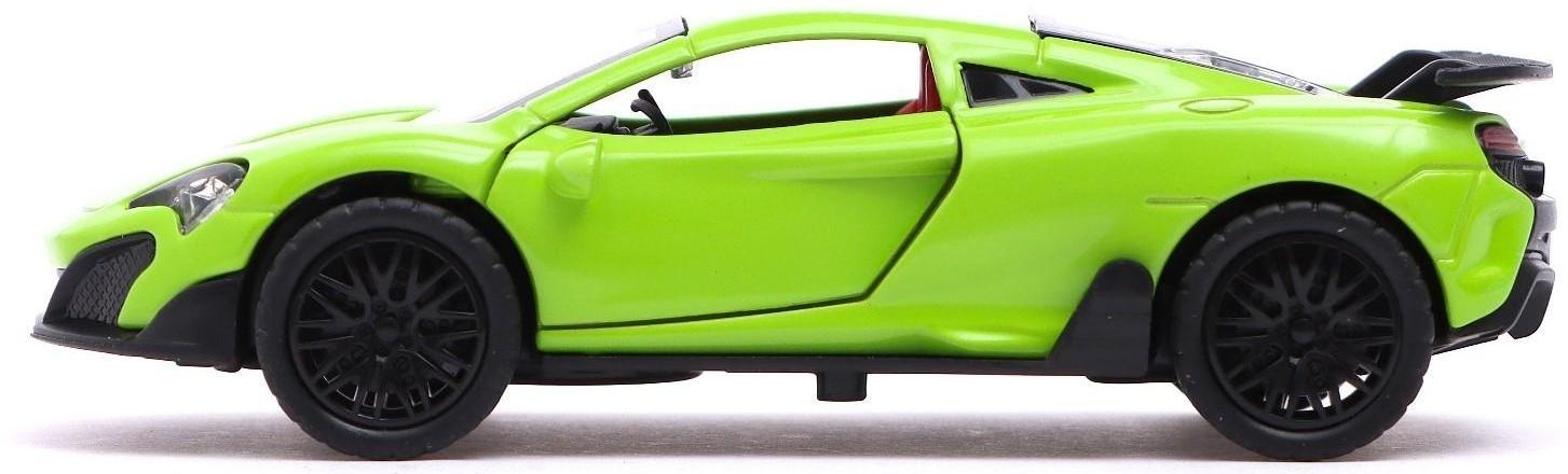 Машина металлическая «Купе», инерция, открываются двери, багажник, цвет зелёный