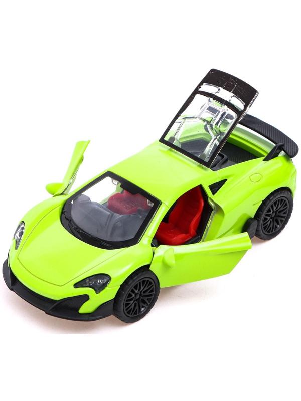 Машина металлическая «Купе», инерция, открываются двери, багажник, цвет зелёный