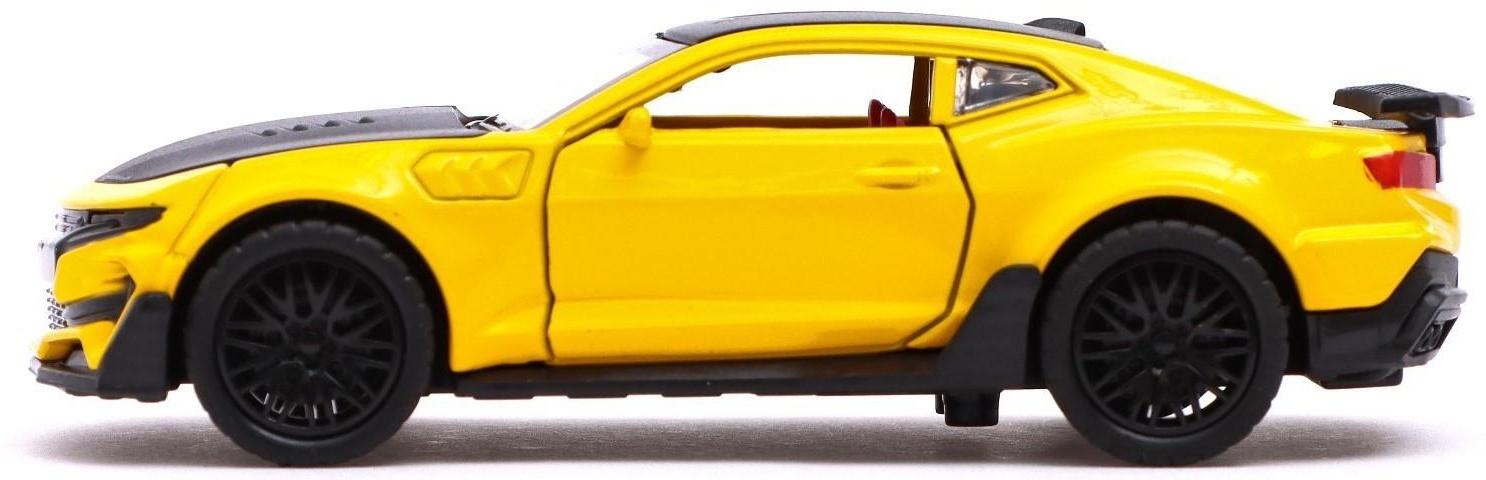 Машина металлическая «Спорт», инерция, открываются двери, багажник, цвет жёлтый