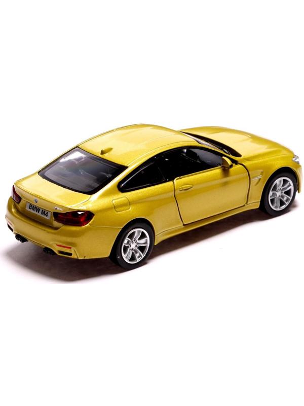 Машина металлическая BMW M4 COUPE, 1:32, инерция, открываются двери, цвет жёлтый