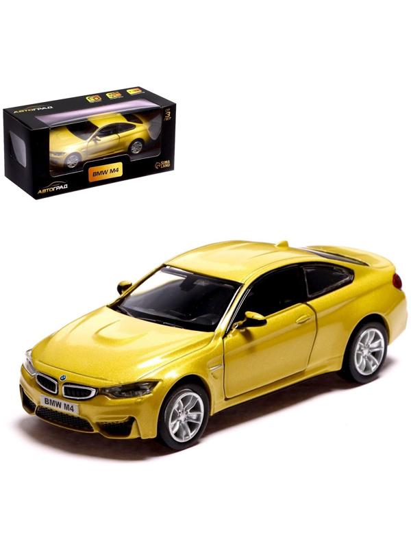 Машина металлическая BMW M4 COUPE, 1:32, инерция, открываются двери, цвет жёлтый