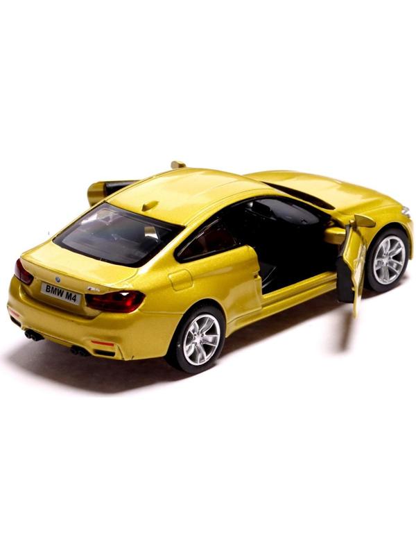 Машина металлическая BMW M4 COUPE, 1:32, инерция, открываются двери, цвет жёлтый