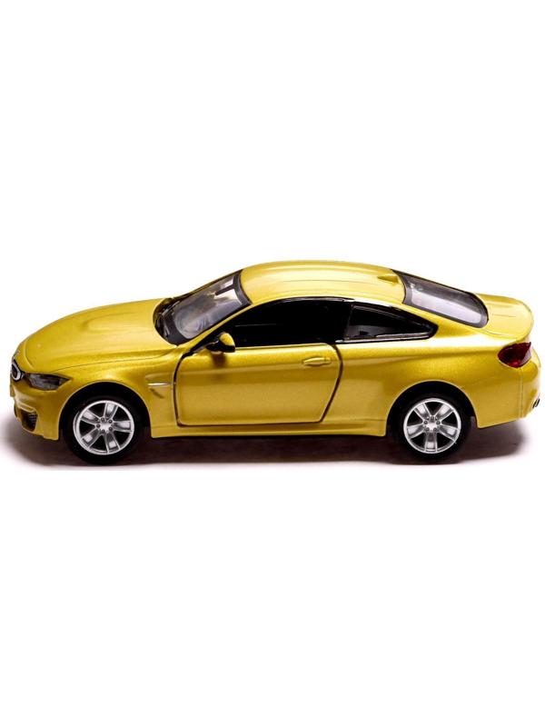 Машина металлическая BMW M4 COUPE, 1:32, инерция, открываются двери, цвет жёлтый