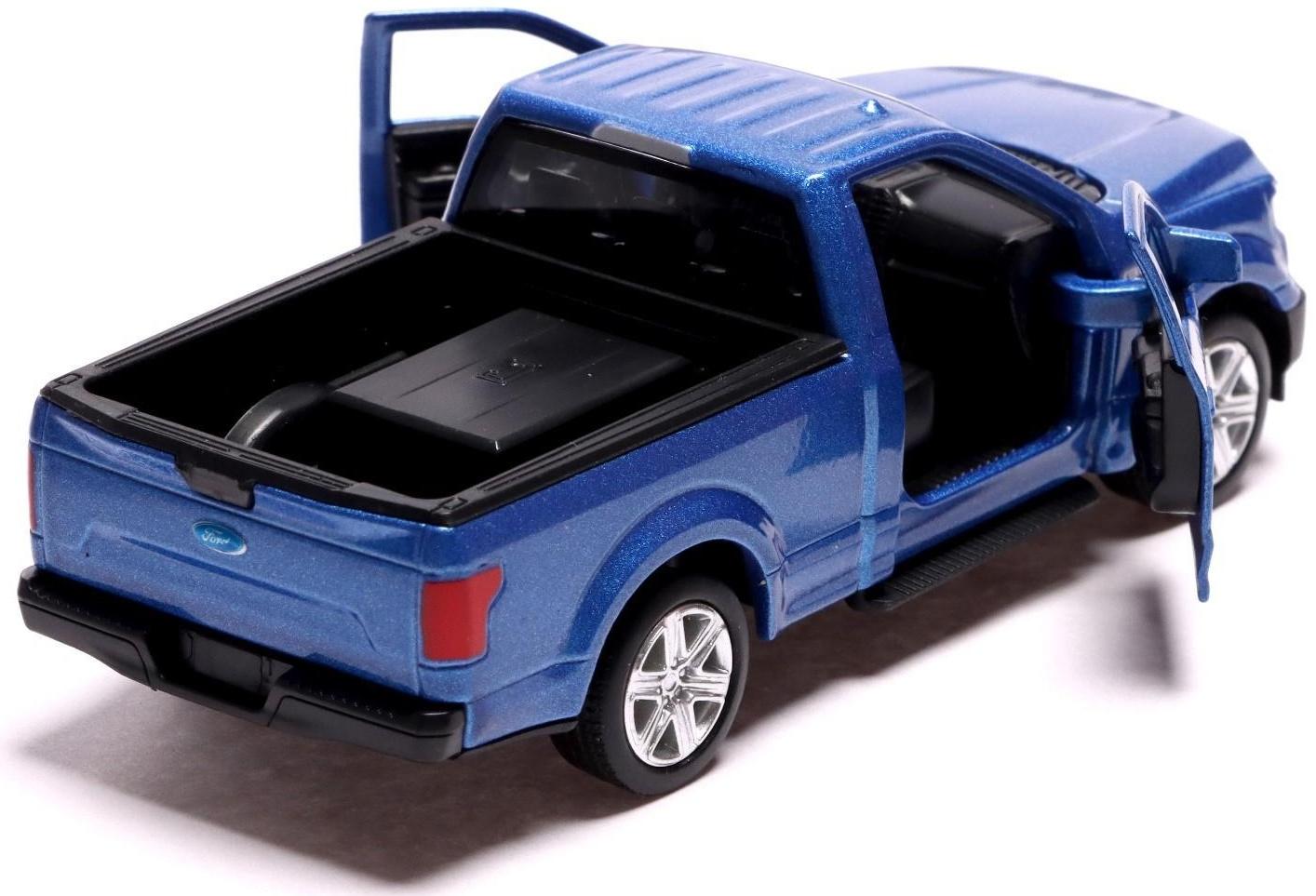 Машина металлическая FORD F-150, 1:32, инерция, открываются двери, цвет синий