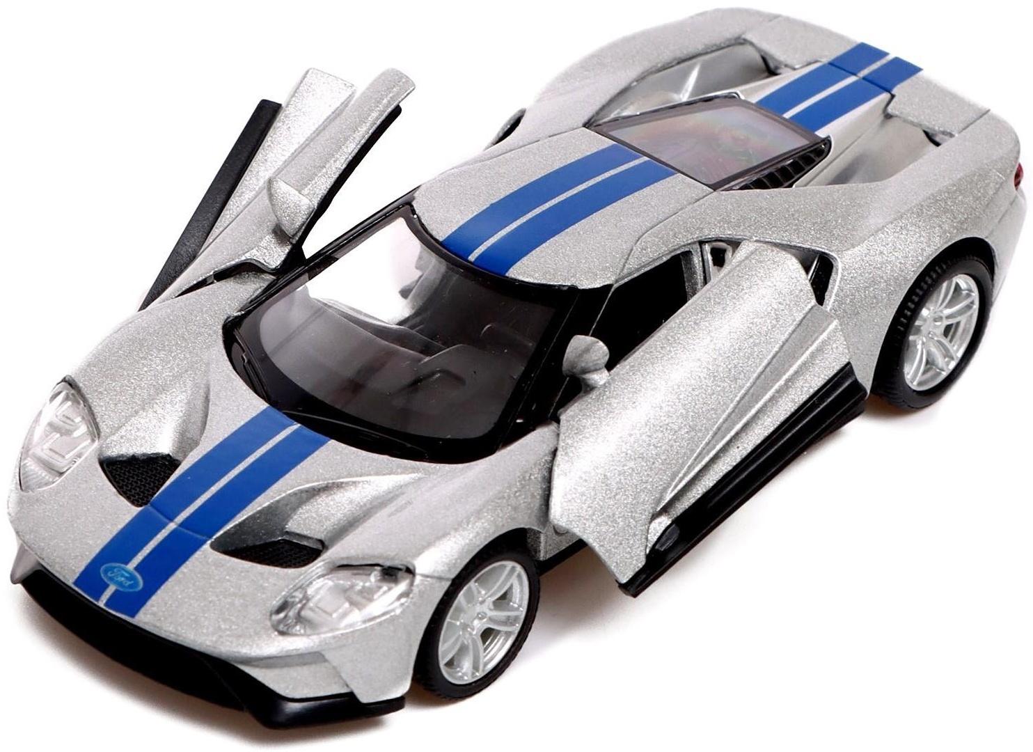 Машина металлическая FORD GT, 1:32, инерция, открываются двери, цвет серый