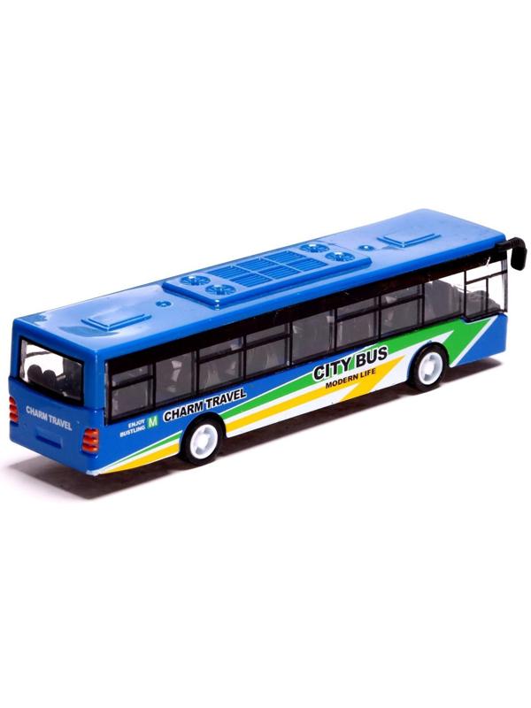 Автобус металлический «Междугородний», инерционный, масштаб 1:43, цвет синий