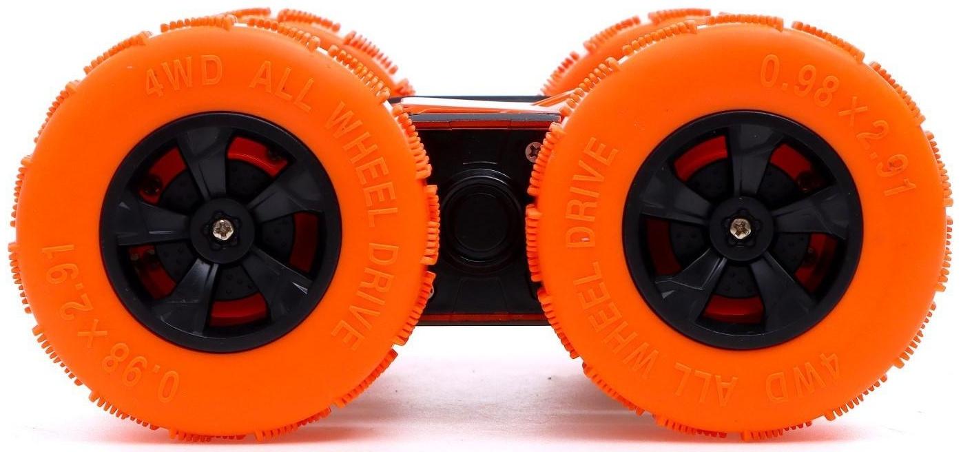 Машина-перевёртыш радиоуправляемая «Трюкач», работает от аккумулятора, цвет оранжевый