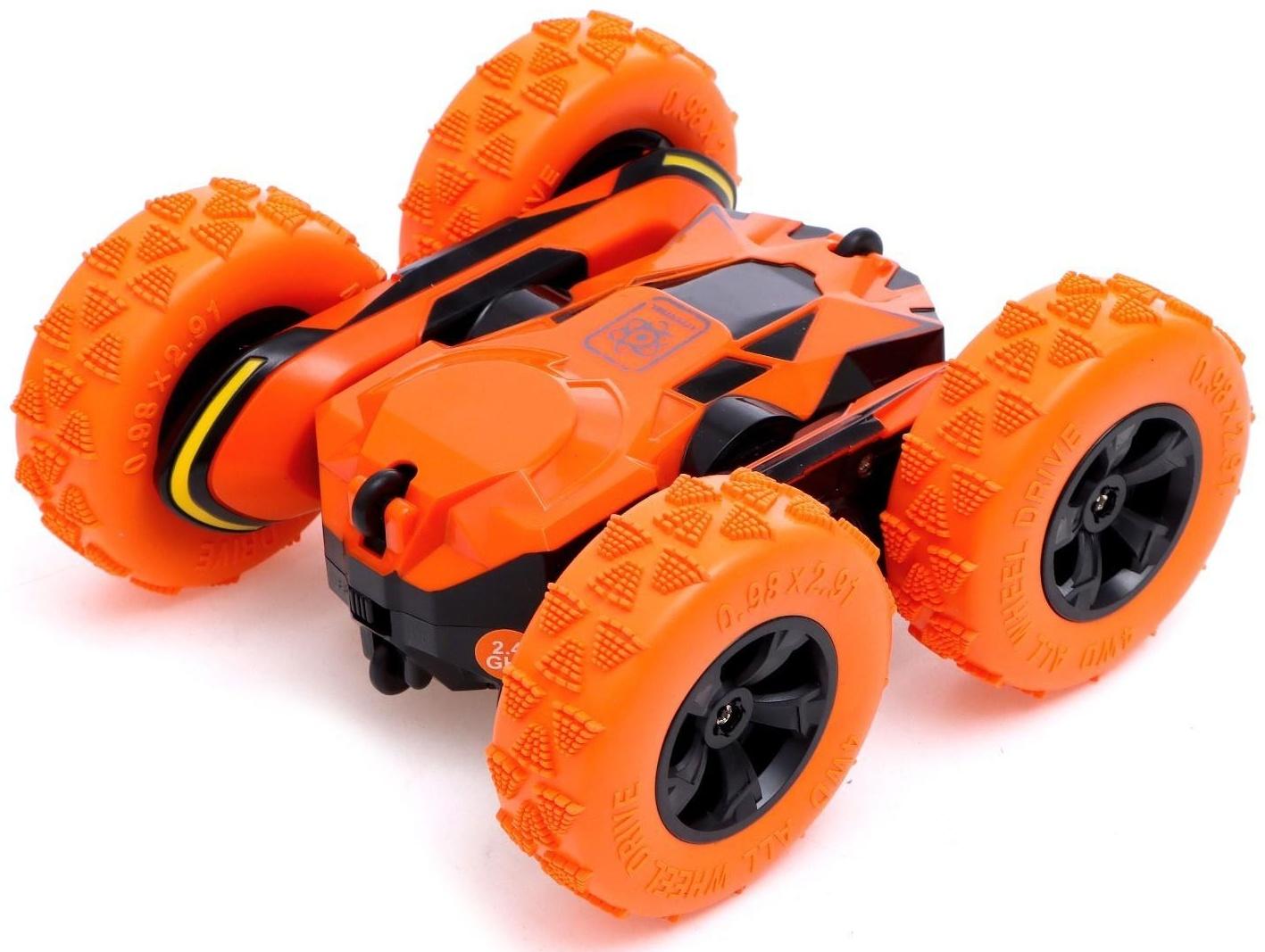 Машина-перевёртыш радиоуправляемая «Трюкач», работает от аккумулятора, цвет оранжевый