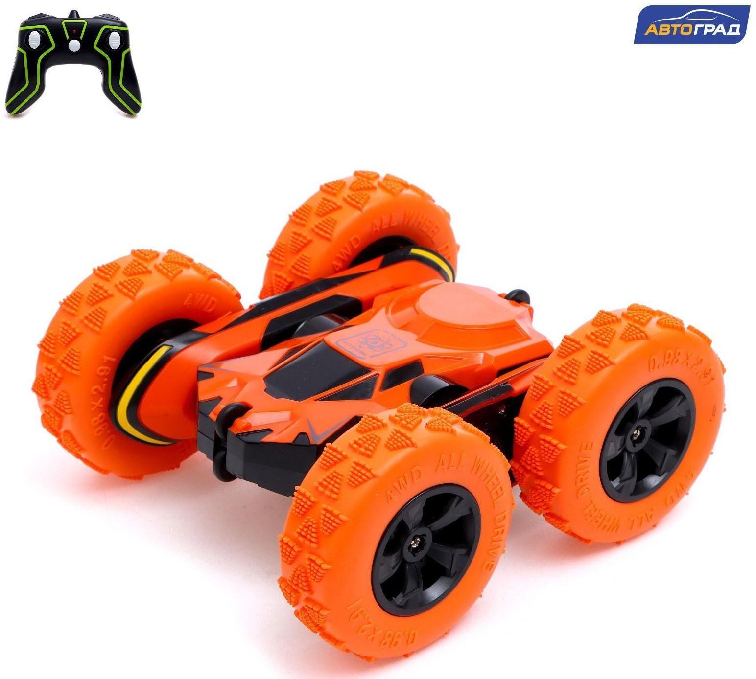 Машина-перевёртыш радиоуправляемая «Трюкач», работает от аккумулятора, цвет оранжевый