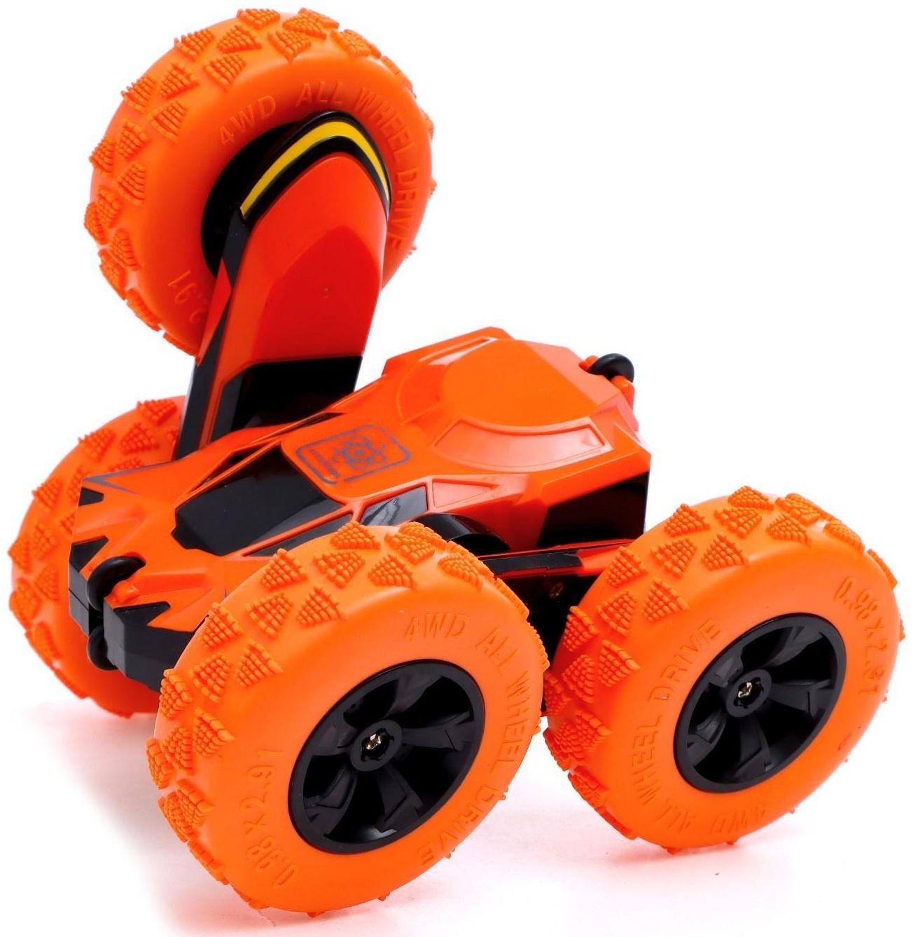 Машина-перевёртыш радиоуправляемая «Трюкач», работает от аккумулятора, цвет оранжевый